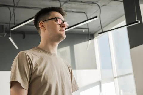 Modern Office: Portrait of Stylish Developer, Data Analysis and Creative 스톡 사진