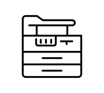 Modern Office Printer Machine Graphic Design Icon in Minimalist Style Stock Illustration