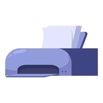 Modern office printer printing paper documents Stock Illustration