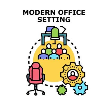 Modern office setting with business development team Stock Illustration