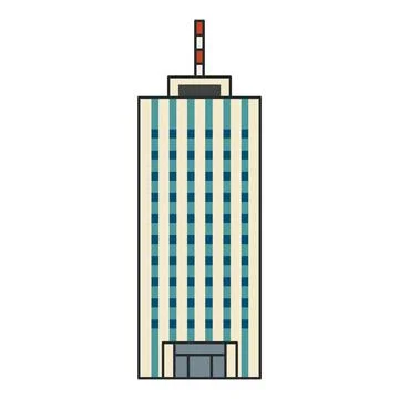 Modern office skyscraper icon isolated on white background. High-rise comme.. Stock-Illustration