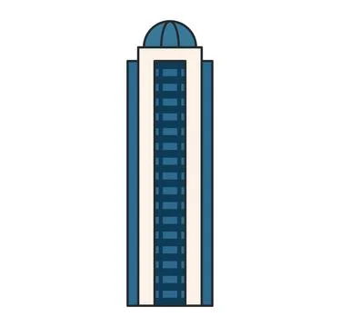 Modern office skyscraper isolated on white background. Illustration. Tall h.. Stock-Illustration