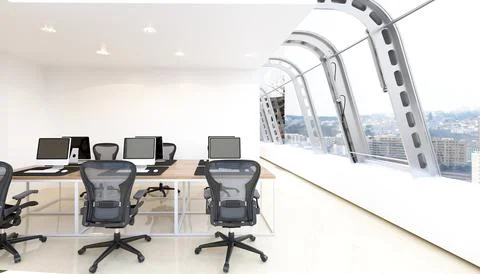 Modern office space with sleek design Stock Illustration