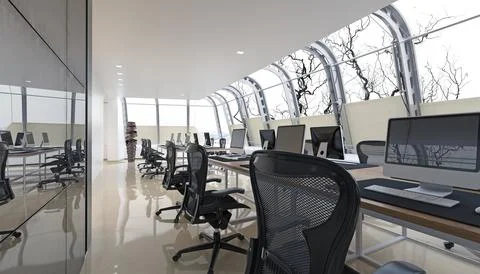 Modern office space with sleek design Stock Illustration