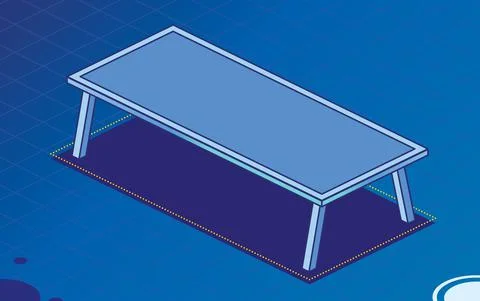 Modern Office Table with Four Legs. Empty Desk. Isometric Concept. Stock Illustration