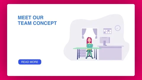 Modern Office Teamwork Concept with Minimalist Illustration Style 動画素材 341920107