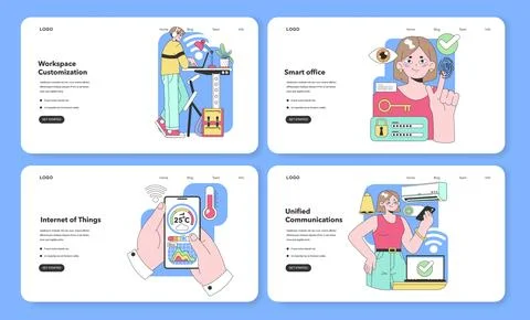 Modern Office Technologies set. Flat vector illustration Stockillustratie