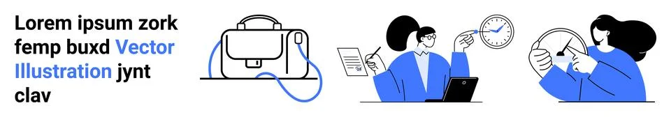 Modern Office Tools and Collaboration Concepts with Professional Team and D.. 스톡 일러스트