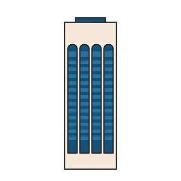 Modern office tower icon isolated on white background. Illustration. Contem.. Stock Illustration