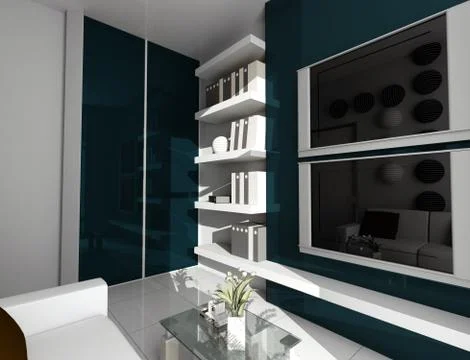 Modern office in verde Stock Illustration