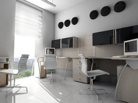 Modern office in verde Stock Illustration