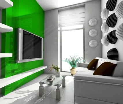 Modern office in verde Stock Illustration