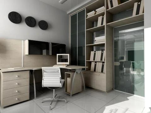 Modern office in verdesd Stock Illustration