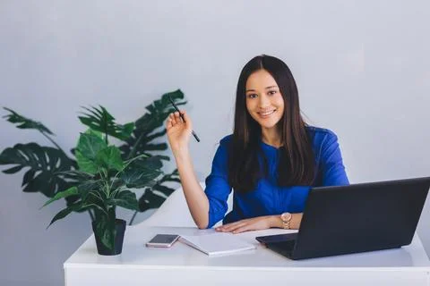 Modern office worker while working Fotos Stock
