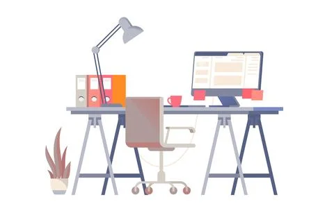 Modern Office Workspace Stock Illustration