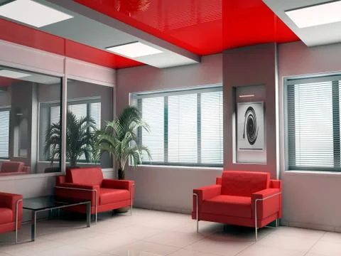 Modern offise in red Stock Illustration