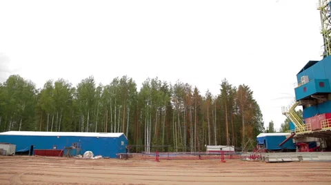 Modern Oil Gas Drilling Rig 스톡 동영상 63396622