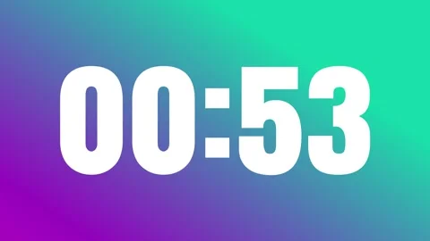 Modern One Minute Digital Countdown Timer With Dynamic Gradient Background Stock Footage 343877920
