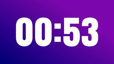 Modern One Minute Digital Countdown Timer With Dynamic Gradient Background Stock Footage 343877929