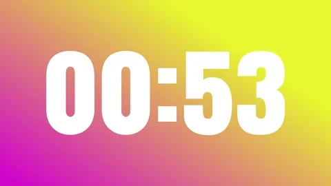 Modern One Minute Digital Countdown Timer With Dynamic Gradient Background Stock Footage 343877930
