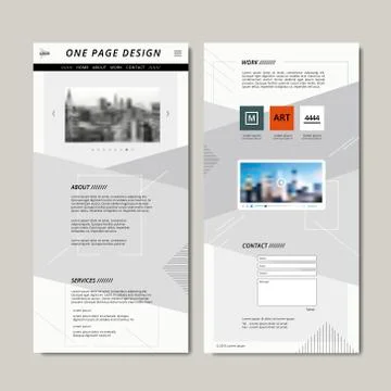 Modern one page web design Stock Illustration