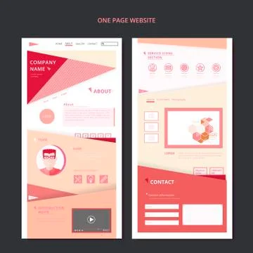 Modern one page web design Stock Illustration