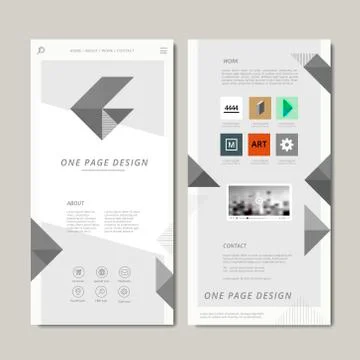 Modern one page web design Stock Illustration