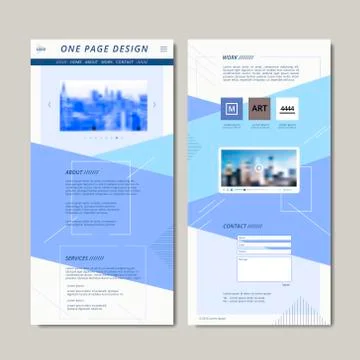 Modern one page web design Stock Illustration