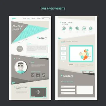 Modern one page web design Stock Illustration
