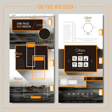 Modern one page web design Stock Illustration