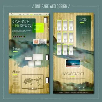Modern one page web design Stock Illustration