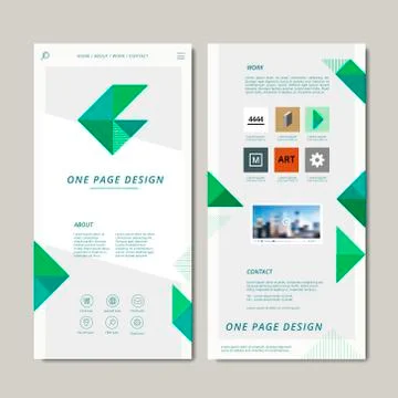 Modern one page web design Stock Illustration