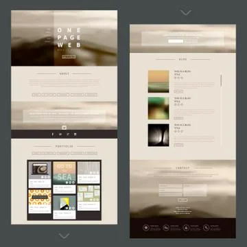 Modern one page website design template Stock Illustration