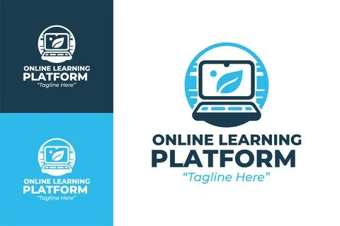 Modern Online Learning Platform Logo Stock Illustration