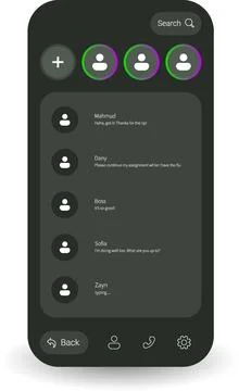 Modern Online Messaging Interface With User Profiles And Chat Conversations Stock Illustration