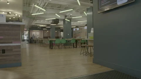 Modern Open Plan Coworking Space and Office Interior Stock Footage 343878383