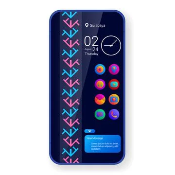 Modern operating system user interface home screen mobile app Stock Illustration