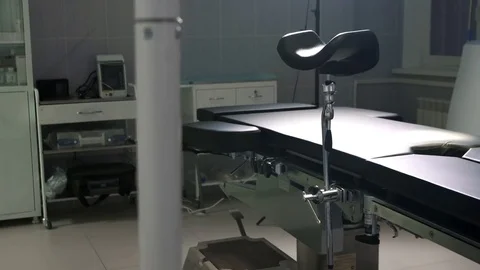 Modern operating table medical devices ,operating room dolly Stock Footage 83762867