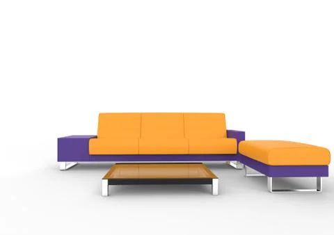 Modern Orange And Violet Sofa Stock Illustration