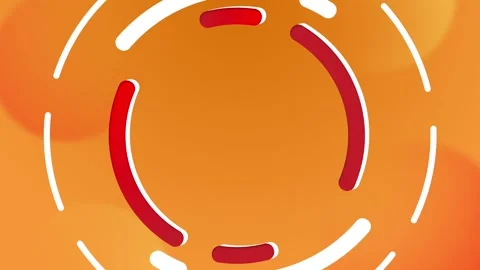 Modern Orange Circle Dynamic Animation Landscape Stock Footage 302255097