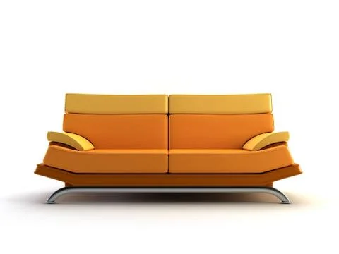 Modern orange couch Stock Illustration