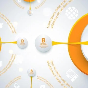 Modern orange design of info-graphics. Illustrazione stock