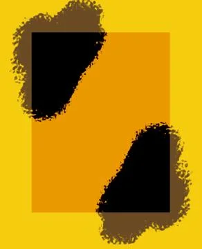 Modern Orange Frame With Two Grunge On Yellow Background. Stock Illustration