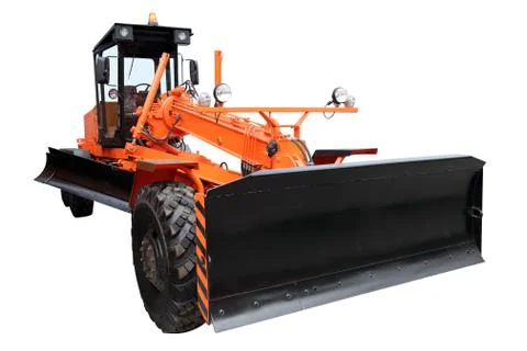 Modern orange grader Stock Photos
