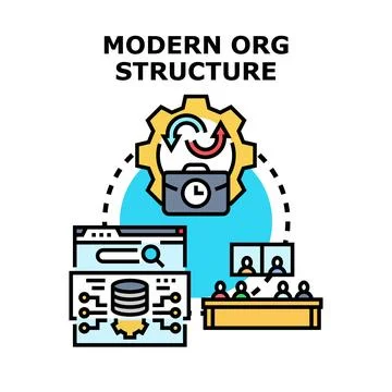 Modern organizational structure managing digital business processes Stock Illustration