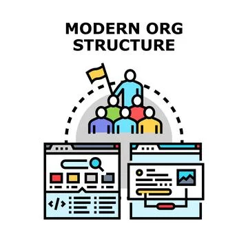 Modern organizational structure managing digital web development Stock Illustration