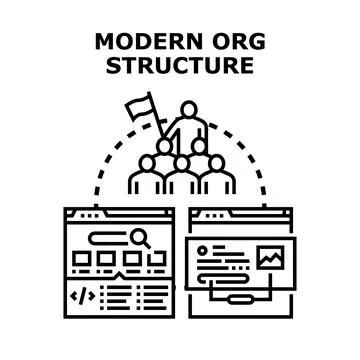 Modern organizational structure managing digital web development Stock Illustration