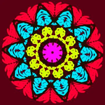 Modern ornament on a red background Illustrazione stock