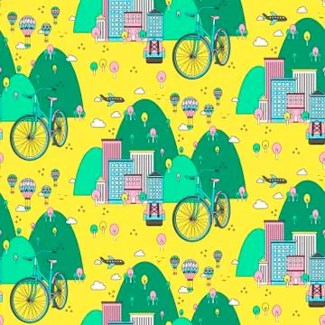 Modern outdoor seamless pattern 스톡 일러스트