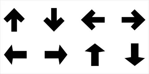 Modern Outline 3D Right Arrows Set Stock-Illustration